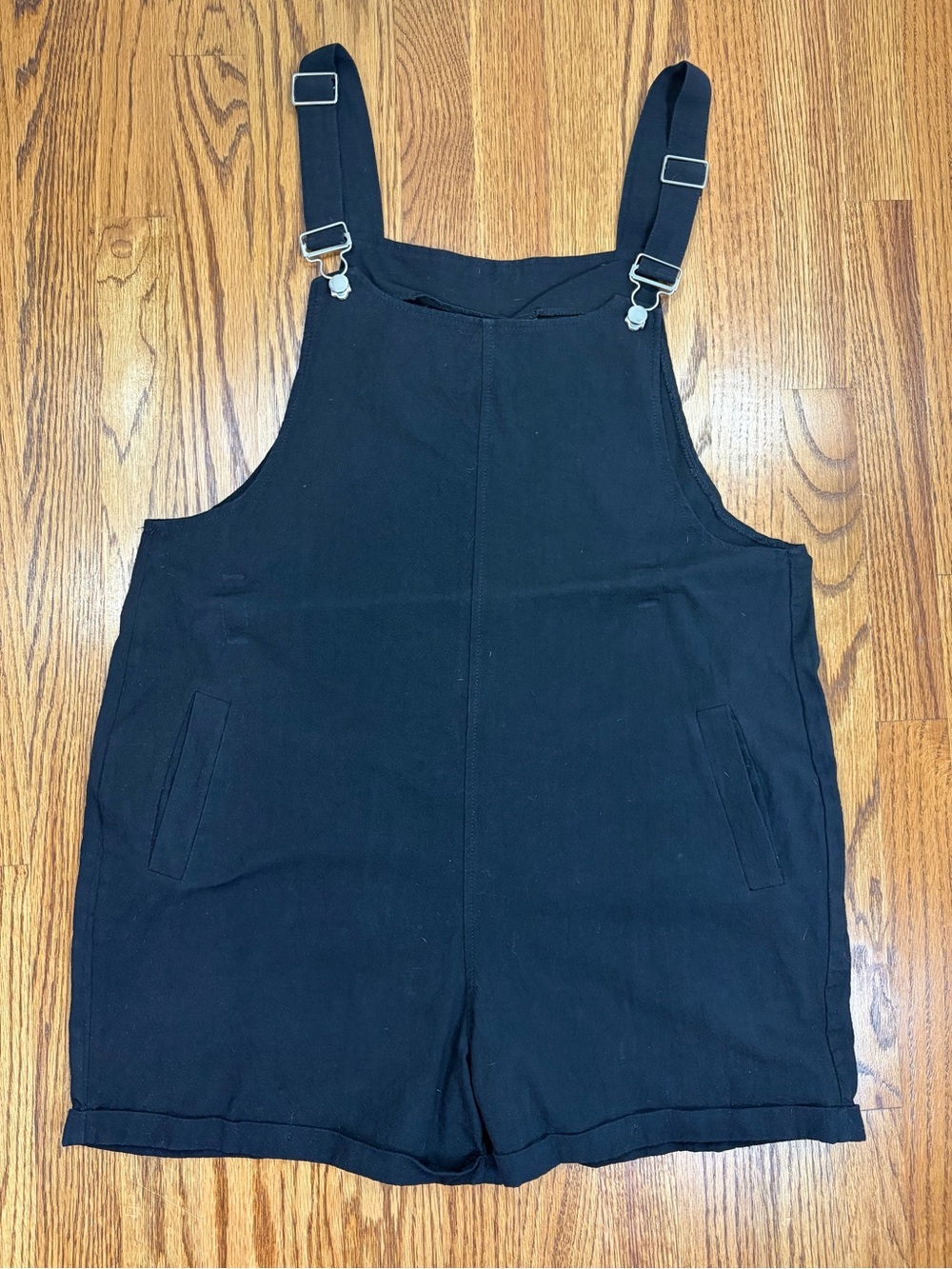 Summer Cotton Linen Short Overalls Casual Bib Shortalls Rompers with Pockets (M) - Picture 2 of 8
